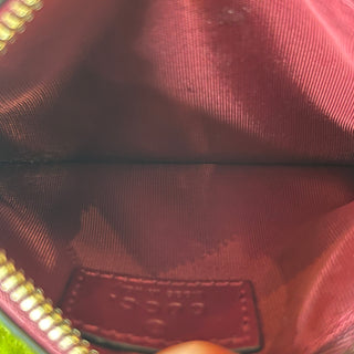 GUCCI Burgundy Embossed GG Leather Key Pouch