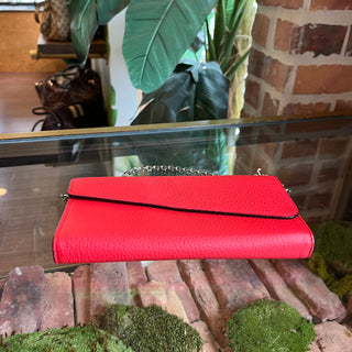 DIOR Diorissimo Red Bullcalf Leather Envelope Flap Wallet