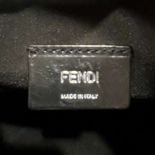 Fendi Navy Blue Logo Stamp Buckle Backpack Canvas