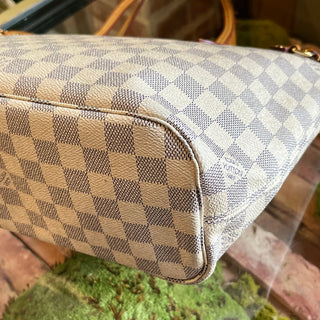 LOUIS VUITTON Neverfull PM Damier Azur Canvas Tote Bag