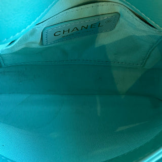 CHANEL Mini Blue Quilted Calfskin Leather Top Handle Bag