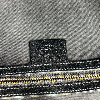 GUCCI Jackie Black GG Canvas Leather Shoulder Bag