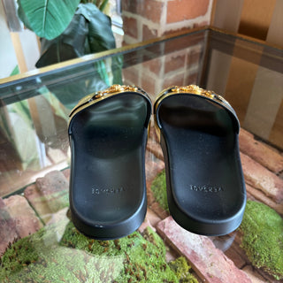 VERSACE Gold Tribute Slides SZ 39