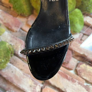 CHRISTIAN LOUBOUTIN Black Patent Leather Wedges SZ 37 (US 7)