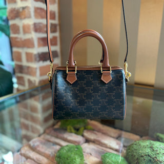 CELINE Triomphe Brown Boston Bag