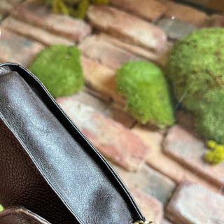 CHANEL Vintage Brown Caviar Phone Holder Bag