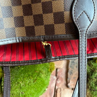 LOUIS VUITTON Neverfull MM Damier Ebene Brown Canvas Tote Bag