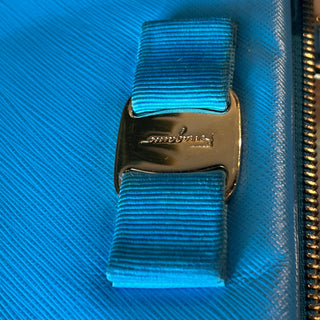 SALVATORE FERRAGAMO Vara Tracy Blue Satchel Shoulder Bag