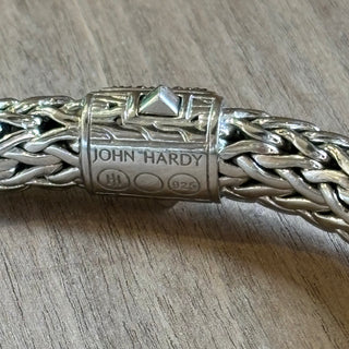 JOHN HARDY Woven Silver Black Saphire Bracelet
