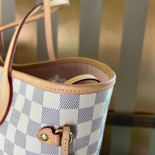 LOUIS VUITTON Neverfull MM Damier Azur Canvas Tote Bag