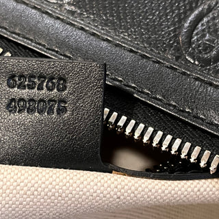 GUCCI Tennis Jumbo Black GG Embossed Leather Duffle Bag