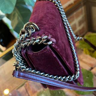 STELLA MCCARTNEY Falabellla Box Burggundy Velvet Crossbody