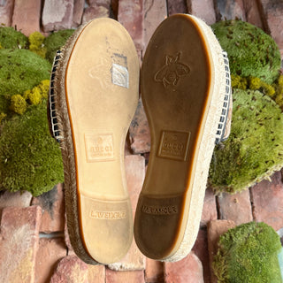 GUCCI Beige Espadrilles GG Canvas Mules SZ36.5(6.5US)