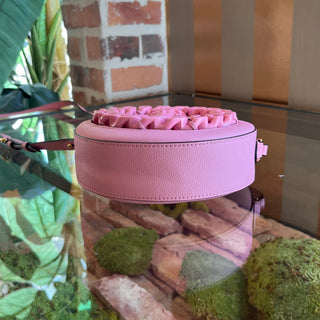 VERSACE La Medusa Pink Round Leather Crossbody Bag