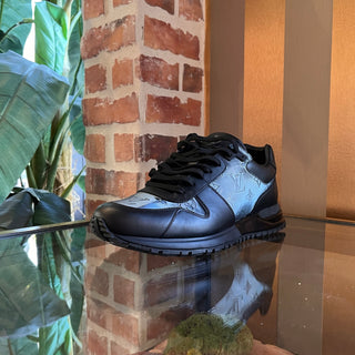 LOUIS VUITTON Run Away LV Monogram Black Leather Sneakers SZ 8