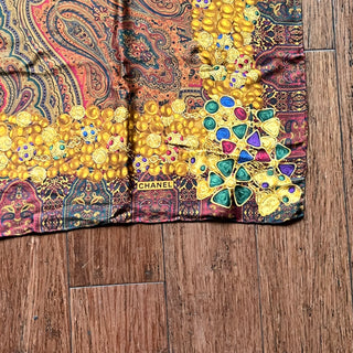CHANEL Paisley Silk Vintage Scarf