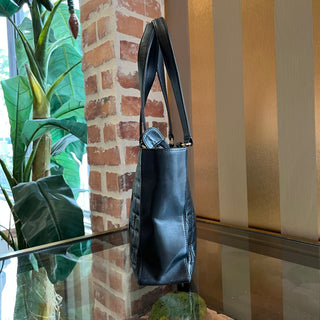 CHANEL Black Lambskin Chocolate Bar Vintage Tote Bag