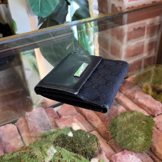 GUCCI Vintage Black Canvas Bifold Wallet