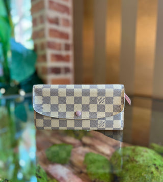 LOUIS VUITTON Damier Azur Rose Ballerine Emilie Wallet