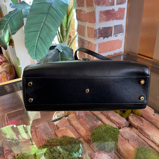 GUCCI 1961 Medium Black Smooth Calfskin Leather Tote Bag