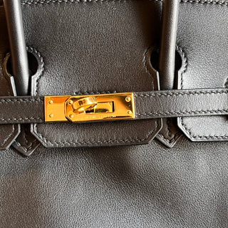 HERMES Birkin 25 Noir Swift Top Handle