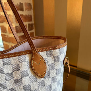 LOUIS VUITTON Neverfull MM Damier Azur Canvas Tote Bag