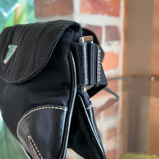 PRADA Black Tessuto Nylon Belt Bag