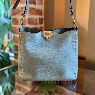 VALENTINO Blue Rockstud Messenger Bag