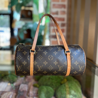 LOUIS VUITTON Papillon 26 Brown Vintage Monogram Canvas Satchel