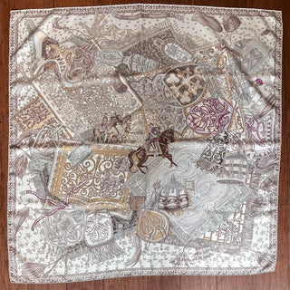 HERMES Cavaliers Du Caucase Silk Scarf