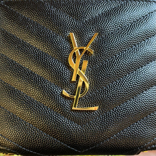 SAINT LAURENT Cassandre Matelassé Black Grain De Poudre Leather Wallet