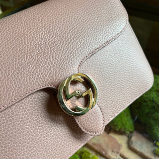 GUCCI Medium Interlocking G Dollar Calfskin Shoulder Bag