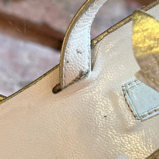 PRADA Vintage Metallic Gold Leather Leaf Sling Back Sandals SZ 39 (US 9)