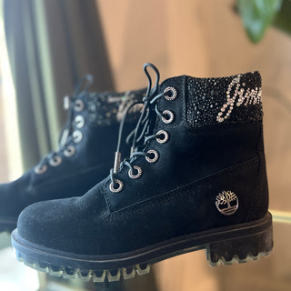 JIMMY CHOO x TIMBERLAND Crystal Utility Boots SZ 7