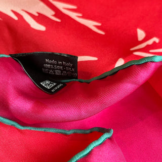 CHANEL Logo Palm Tree Multicolor Silk Print Scarf