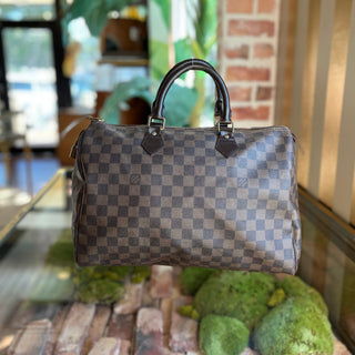 LOUIS VUITTON Speedy 35 Damier Ebene Canvas Satchel