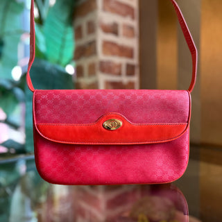 GUCCI Red Micro GG Canvas Vintage Crossbody Bag