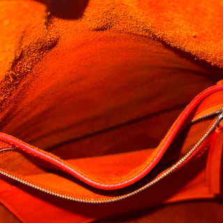CELINE Horizontal Cabas Orange Grained Calfskin Shopping Tote Bag