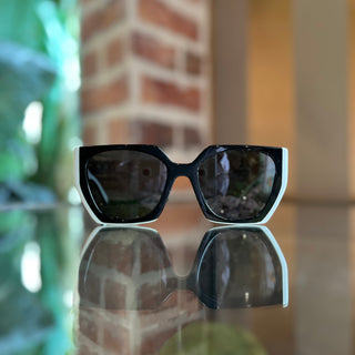 PRADA SPR15W White Acetate Square Eye Sunglasses