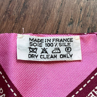 HERMES Pink Bolduc Silk Twilly