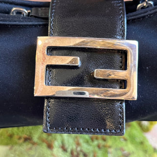 FENDI Baguette Black Neoprene Vintage Crossbody Bag