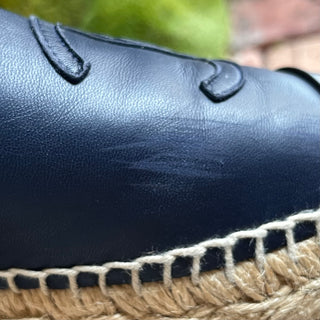 CHANEL CC Blue Leather Espadrilles SZ 36 (US 6)
