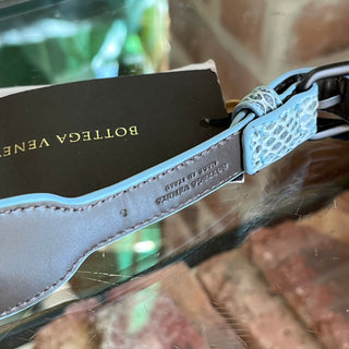 BOTTEGA VENETA Blue Python Belt Size L