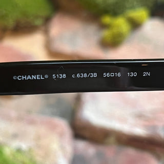 CHANEL 5138 Orange Logo Brown Acetate Round Sunglasses