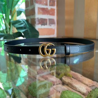 GUCCI Black Leather Thin Marmont Belt SZ85/34(6US)