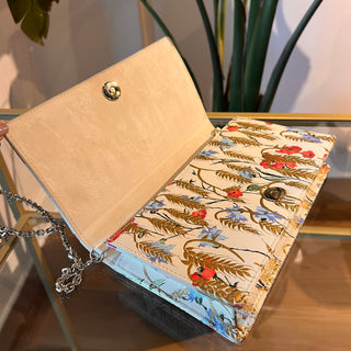 Christian Dior Multicolor Calfskin Lady-Dior Wallet on Chain