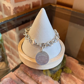 TIFFANY&CO Sterling Silver Return To Tiffany Circle Tag Bracelet