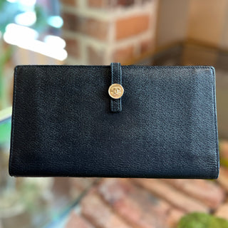 CHANEL Vintage Large Wallet Black  ADI1076