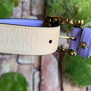 VERSACE Purple Medusa Head Baroque Buckle Belt SZ100/40(XL)