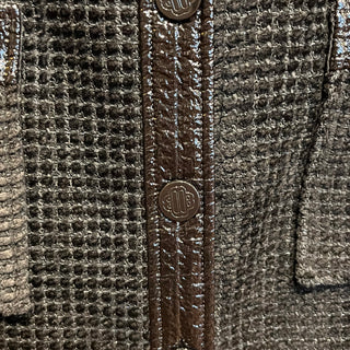 MAJE Jinili Black Tweed Button Front Skirt SZ40(L)